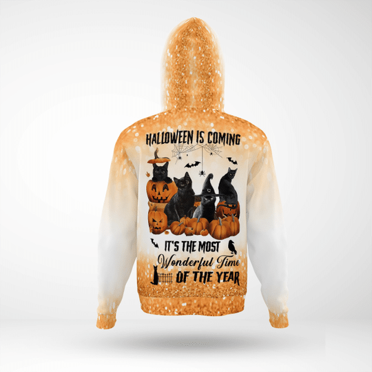 Black cat halloween is coming its the most wonderful time 3d Hoodie1