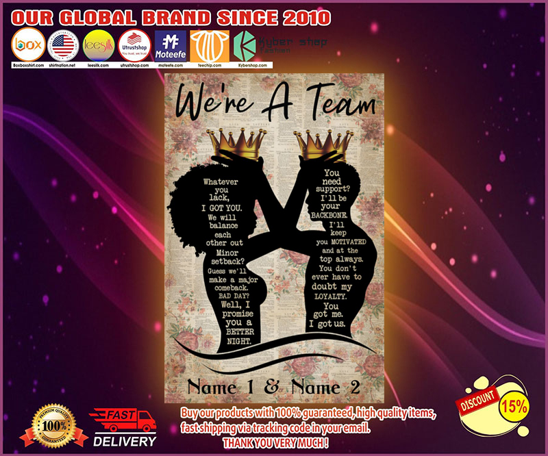 Black family we are the team custom personalized name poster 8 Black family we are the team custom personalized name poster