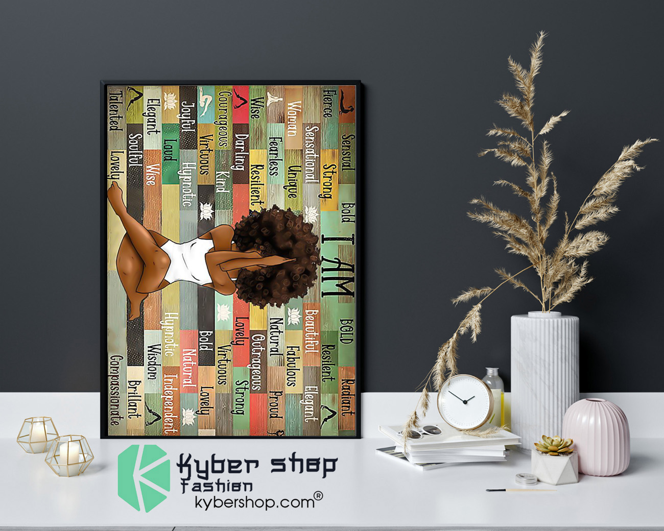 Black girl with yoga poster 4