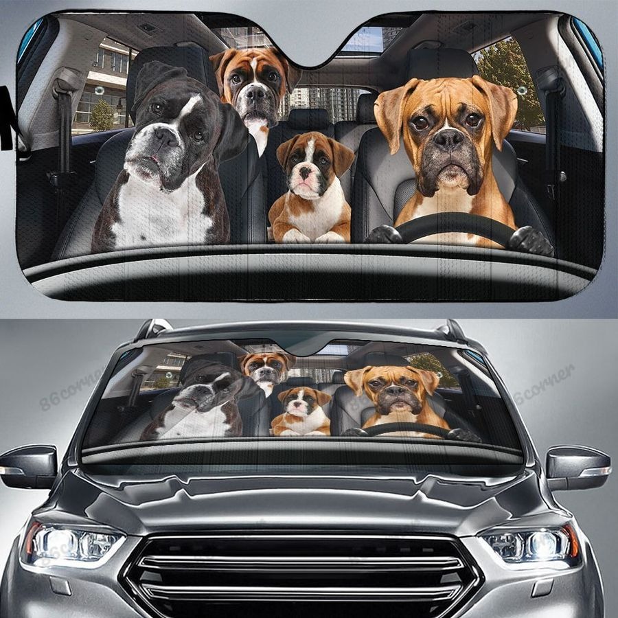 TOP 10 Best of trending 18/8 3 Boxer Dog Family Car Sunshade