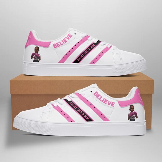 Breast Cancel Awareness believe front like a girl stan smith shoes