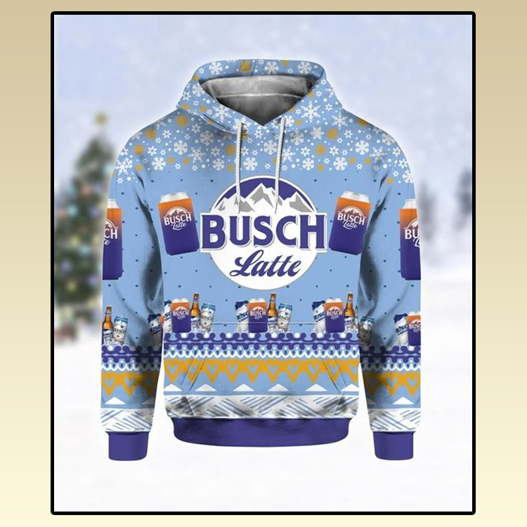 Busch Latte Beer Ugly Christmas 3D Hoodie 4 Busch Latte Beer Ugly Christmas 3D Hoodie 2