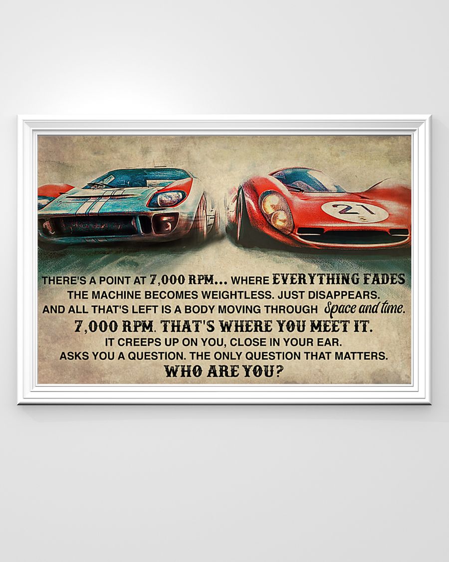 Car Racing theres a point at rpm where everything fades the machine become weightless poster