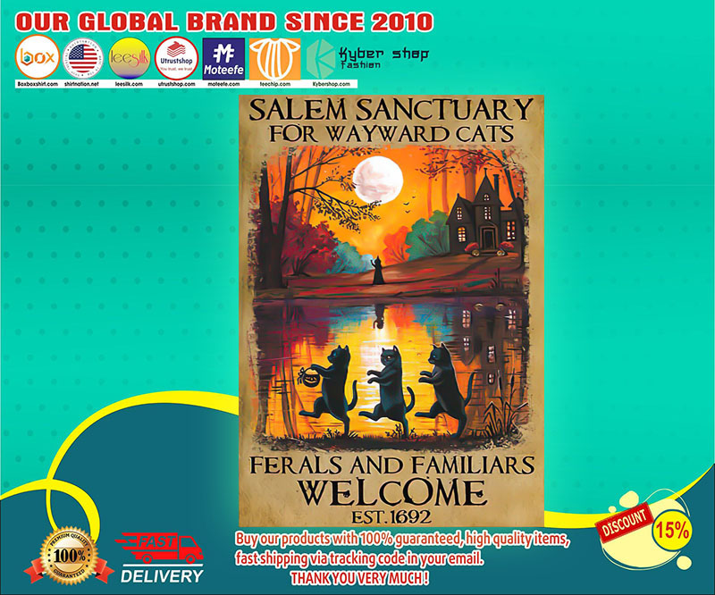 Cat Salem sanctuary for wayward cats ferals and familiars welcome poster