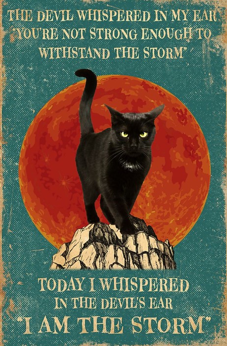 Cat The devil whispered in my ear youre not strong enough to withstand the storm poster