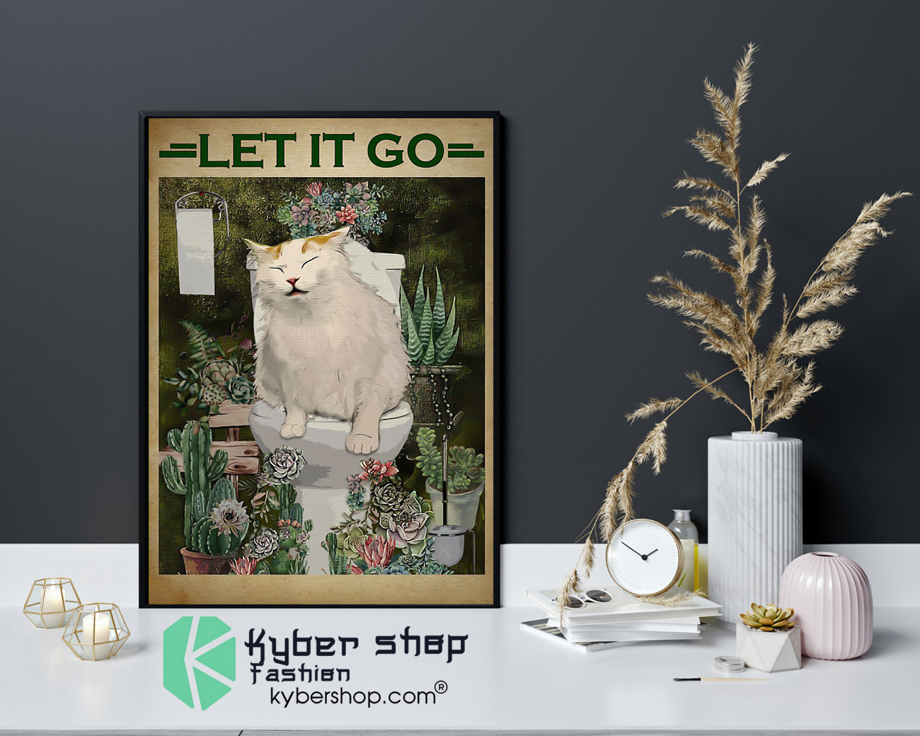 Cat and cactus let it go poster 4