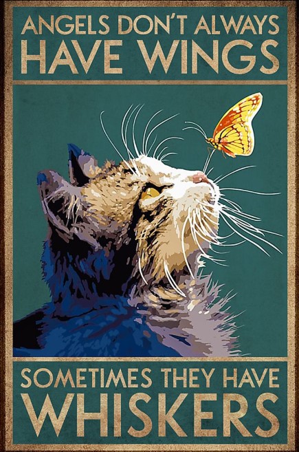 Cat angels dont always have wings somethings they have whiskers poster