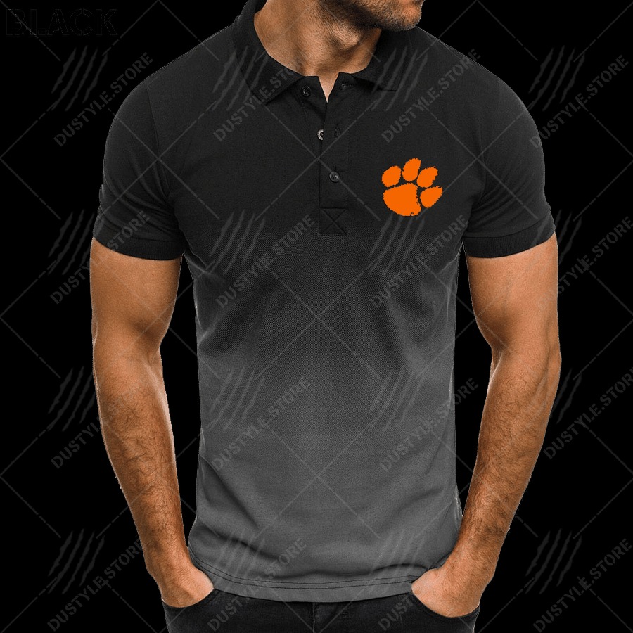 Clemson Tigers football men gradient polo shirt