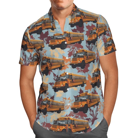 Cnadian school bus hawaiian shirt 2