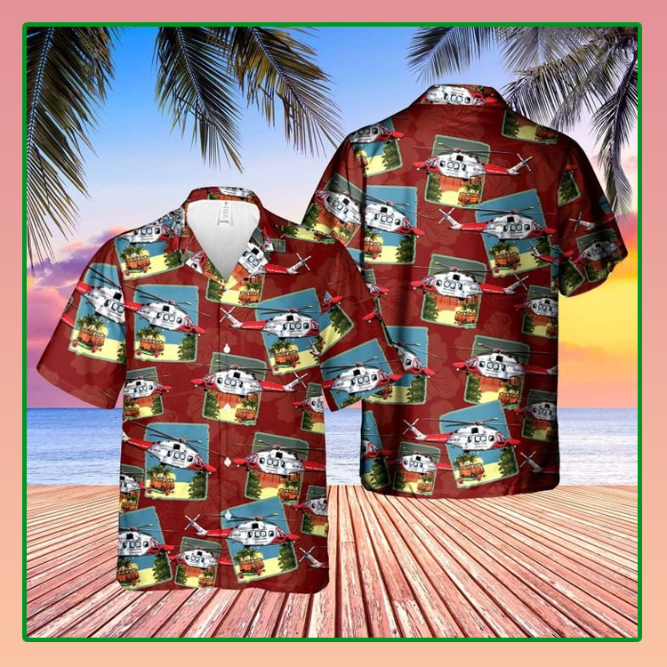 Coastguard AW189 helicopter hawaiian shirt 2 Coastguard AW189 helicopter hawaiian shirt1