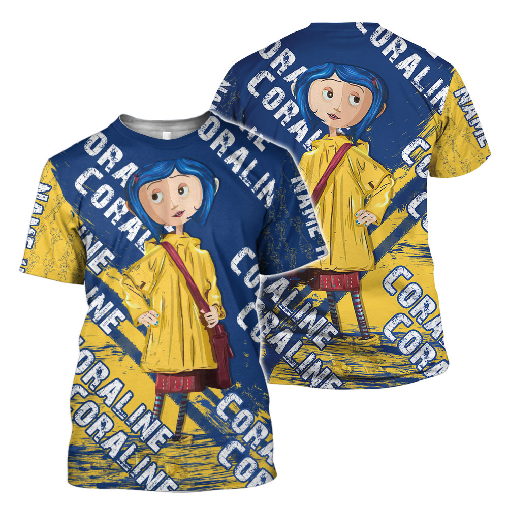 Coraline 3d all over print Custom Name Hoodie and T Shirt 3 Coraline Custom Name 3d Hoodie And T Shirt