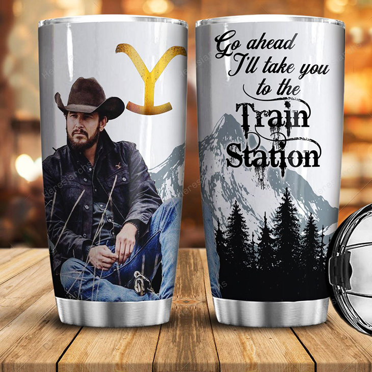 Cowboy Go Ahead Jll Take You To he Train Station Tumbler 1