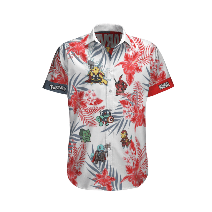 Pokemon Marvel hawwaiian shirt