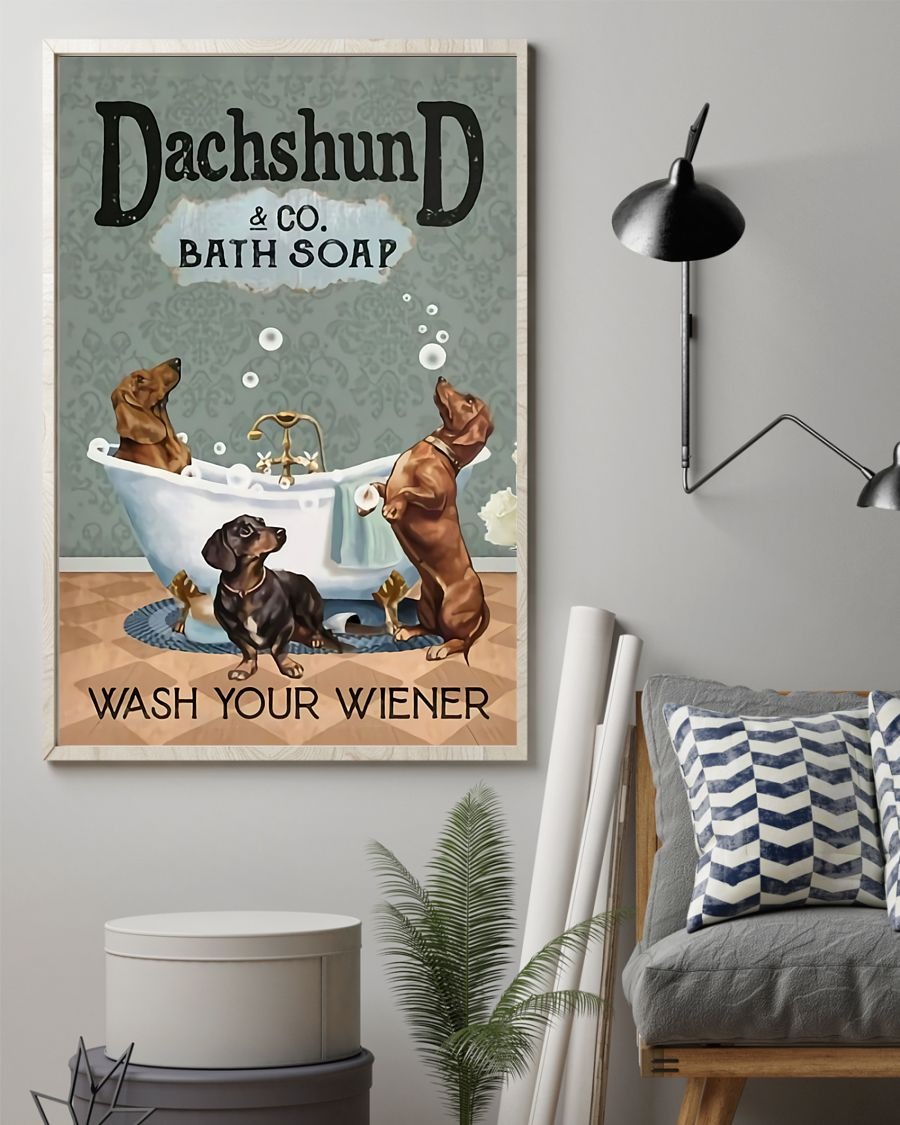 Dachshund and co bath soap poster 1