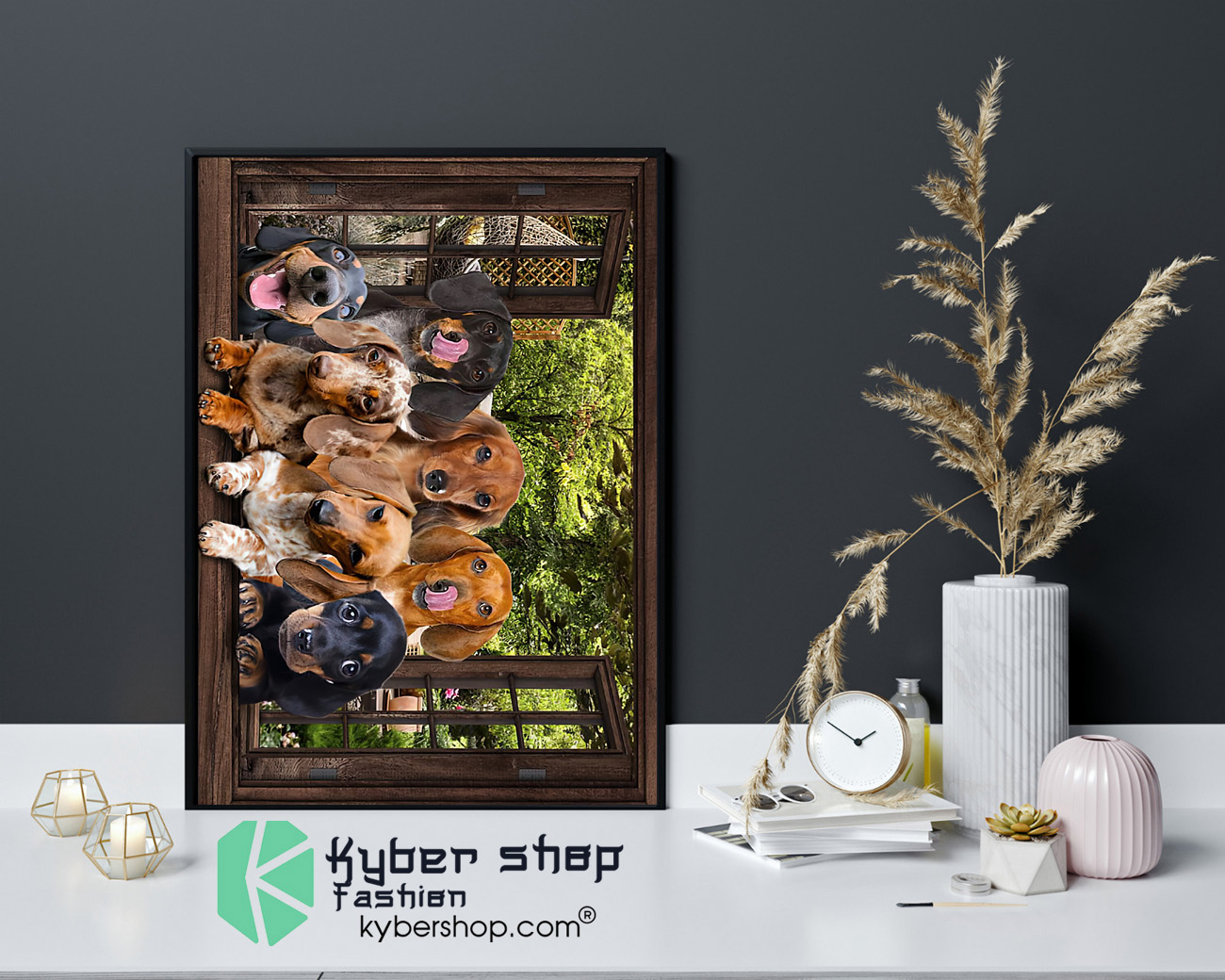 Dachshund window 3d poster 4