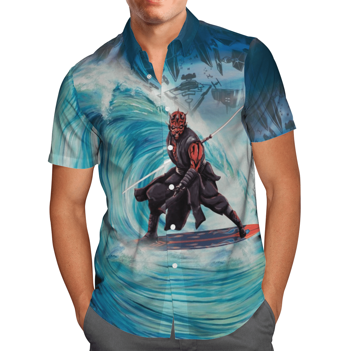 Darth Maul surfing Hawaiian shirt 5 Darth Maul surfing Hawaiian shirt 3