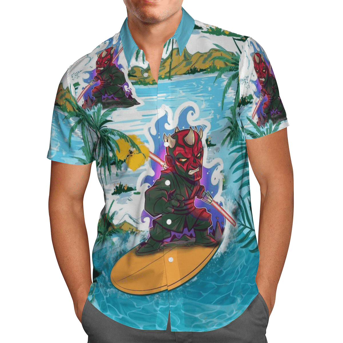 Darth Maul surfing Hawaiian shirt