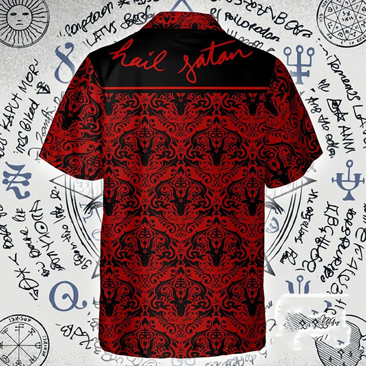 Demon Black And Red Pattern Hawaiian Shirt2