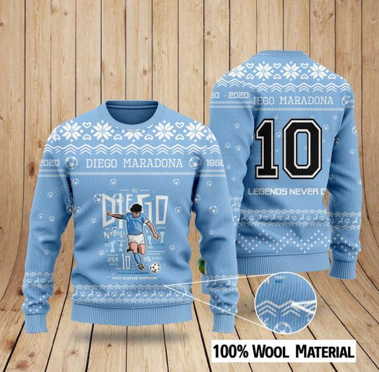 RIP Diego Maradona ugly christmas sweater