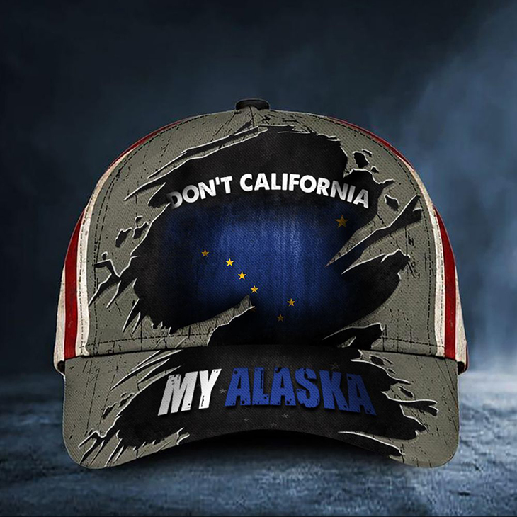 Dont California My Alaska Hat Vintage American Flag Cap
