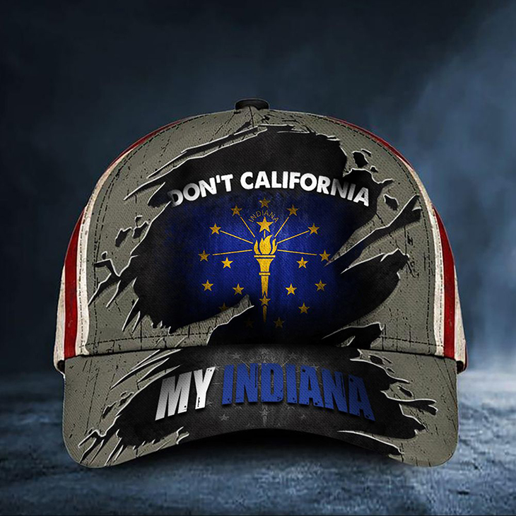 Dont California My Indiana Cap Vintage American Flag Cap