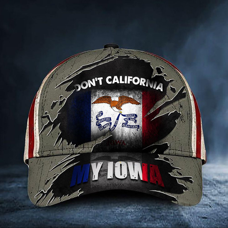 Dont California My Iowa Cap Vintage USA Flag Cap