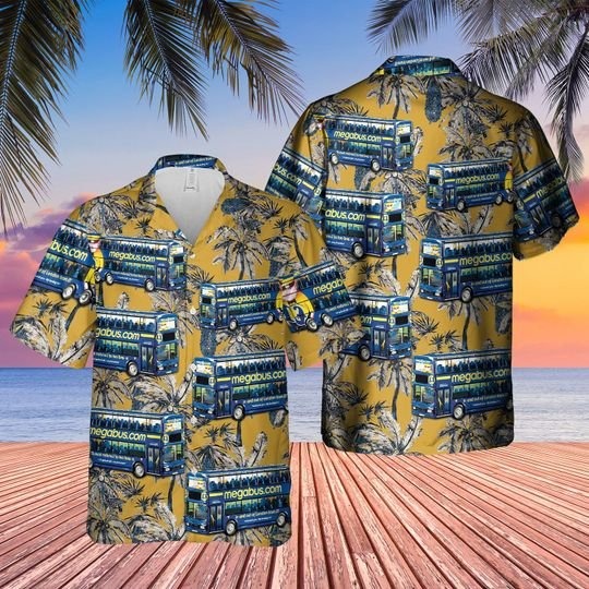 Double decker megabus hawaiian shirt 1