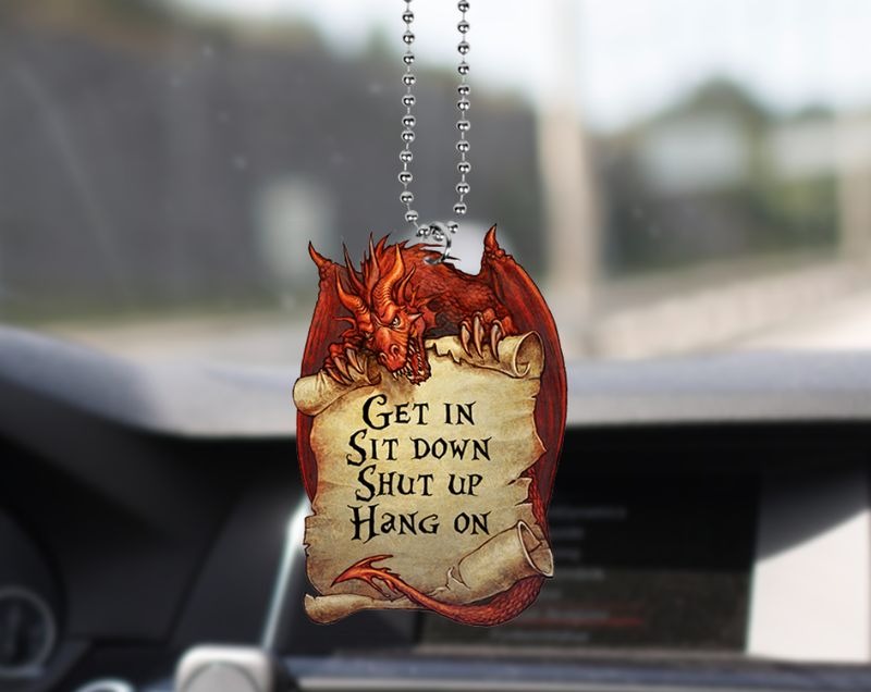 Dragon get in sit down shut up hang on Car hanging Ornament 2 Dragon get in sit down shut up hang on Car hanging Ornament