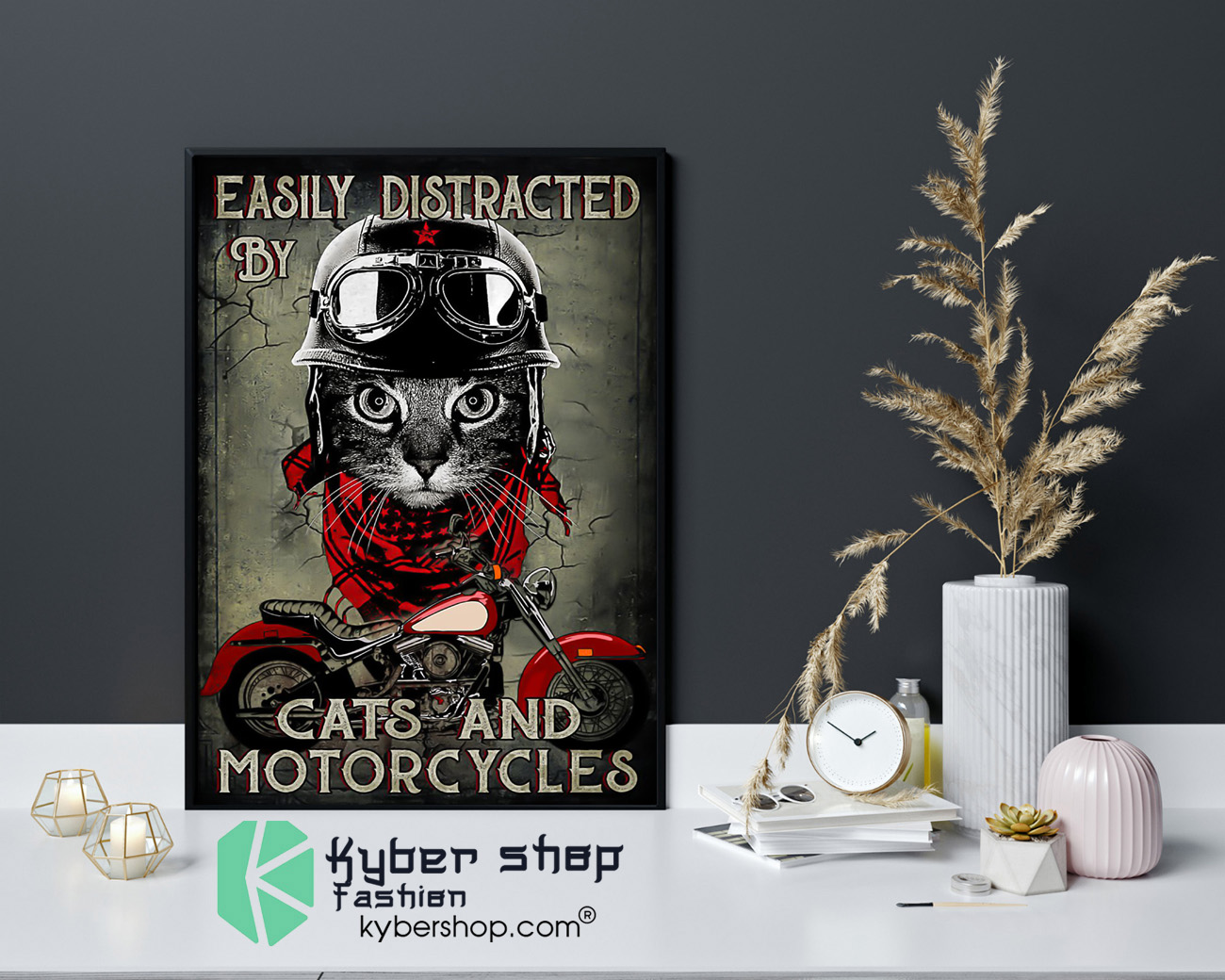 Easily distracted by cats and motorcycles poster 4