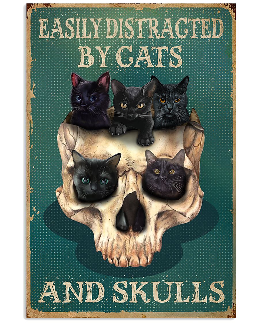 Easily distracted by cats poster