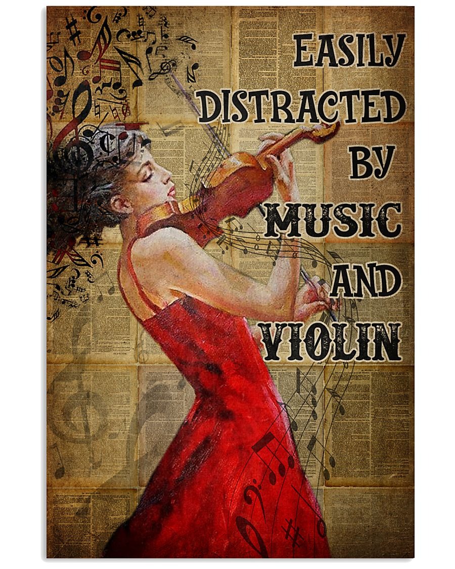 Easily distracted by music and violin poster
