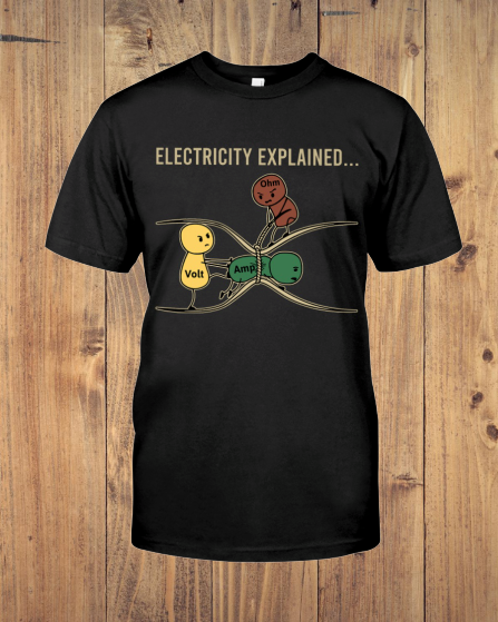 Electricity Explained Ohm Volt Amp shirt