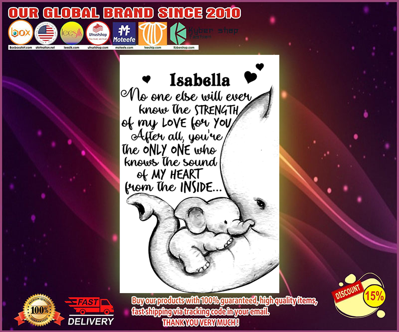Elephant no one else will ever know the strenghth custom name poster