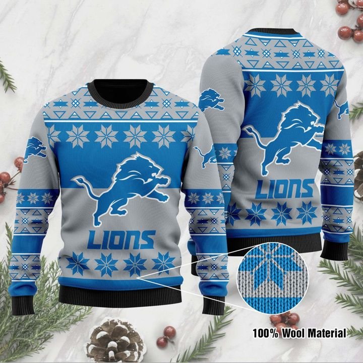 Detroit Lions ugly Christmas sweater 1