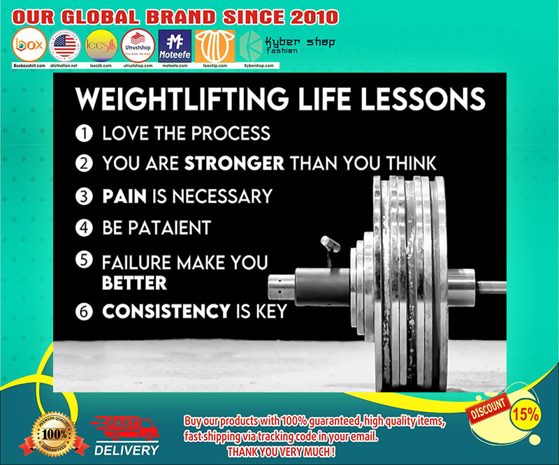 Fitness weightlifting life lessons poster