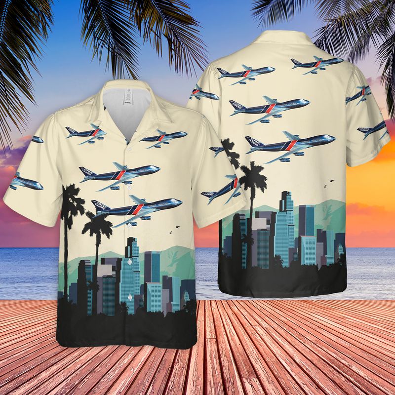 Flying Tiger Line Boeing 747 Hawaiian Shirt 1