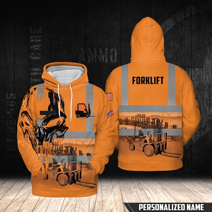 Forklift Custom Name 3D Hoodie And Tshirt
