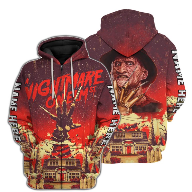 Freddy krueger a nighttmare on elm street 3d all over print hoodie 4 Freddy krueger a nighttmare on elm street 3d all over print hoodie 3