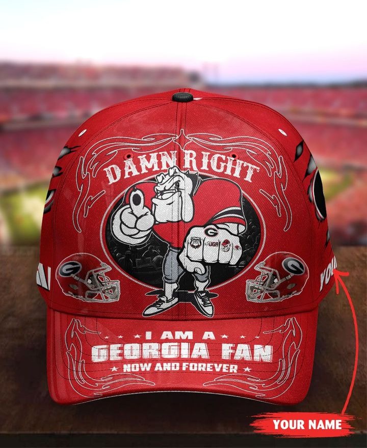 GEBU Damn right I am a Georgia Fan now and forever custom name cap