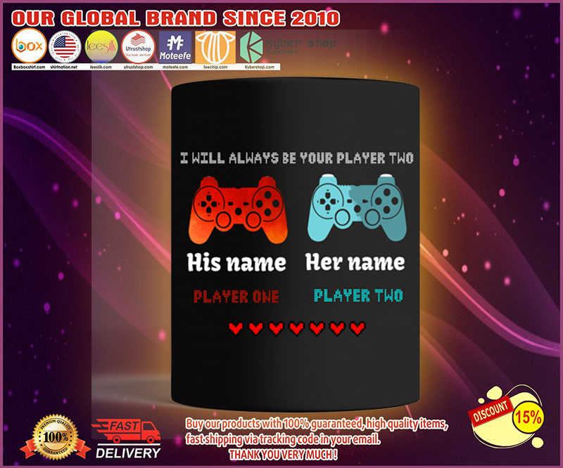 Game controller I will always be your player two custom personalized name mug