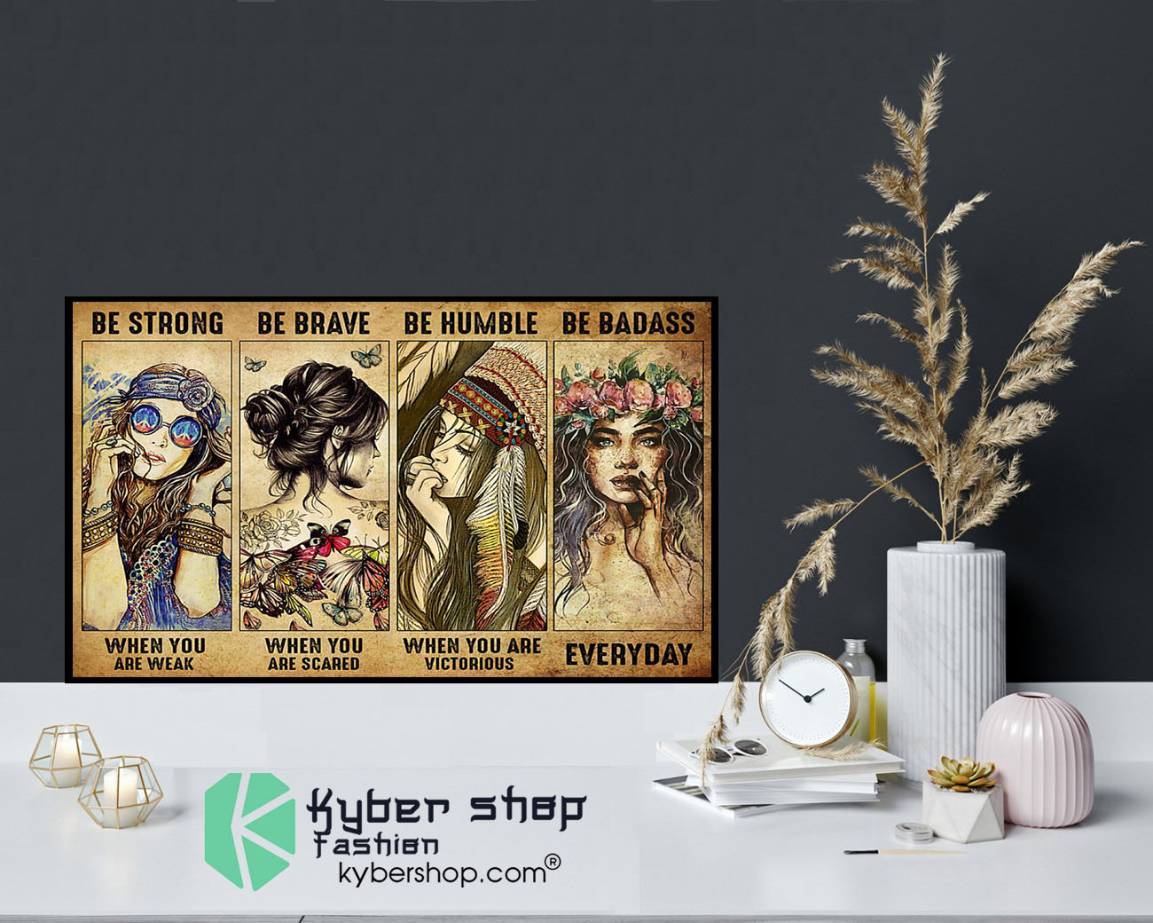 Girl Hippie be strong be brave be humble be badass poster9