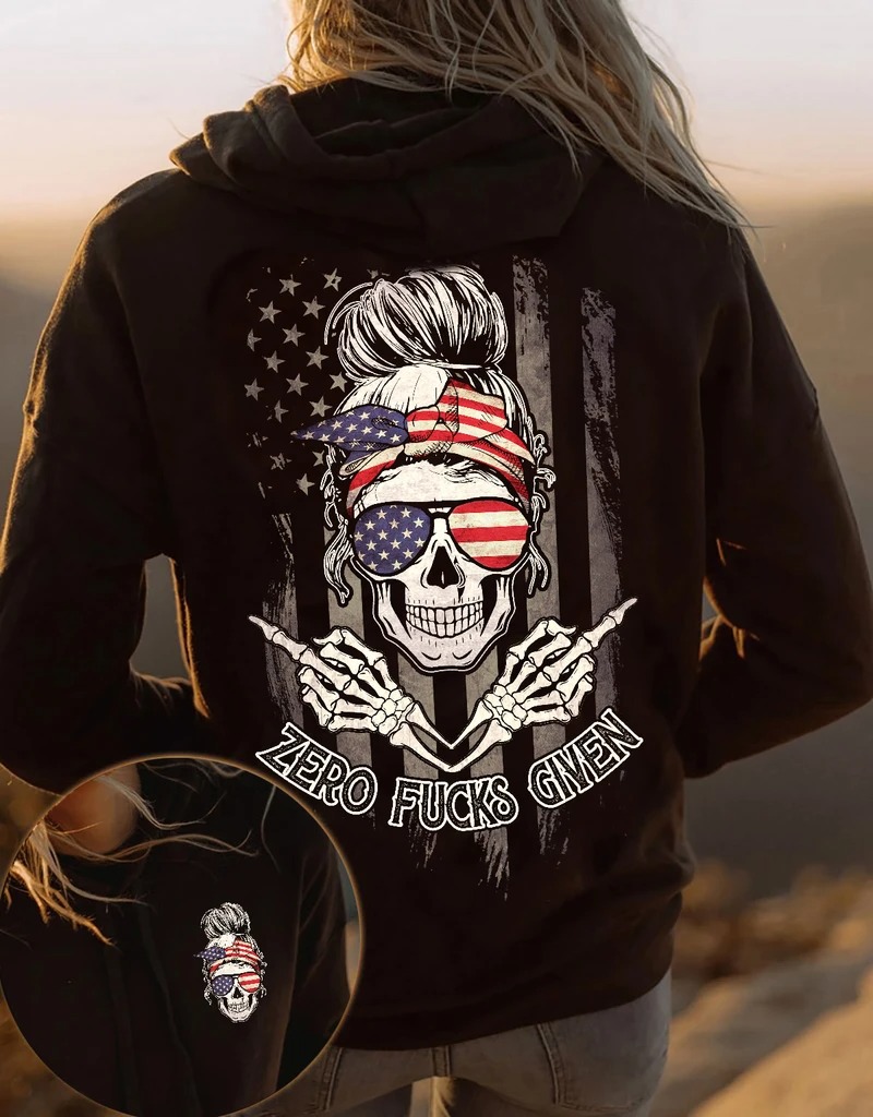 GirlZerofucksgivenamericanDhoodie