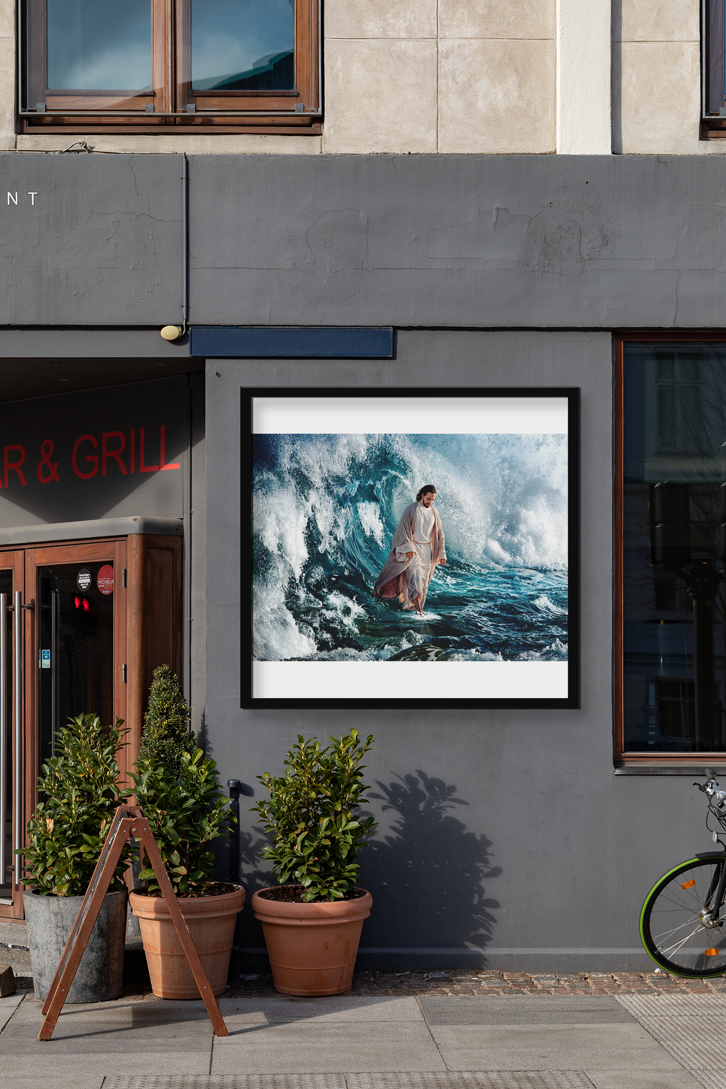 GodHewalksonwaterposter