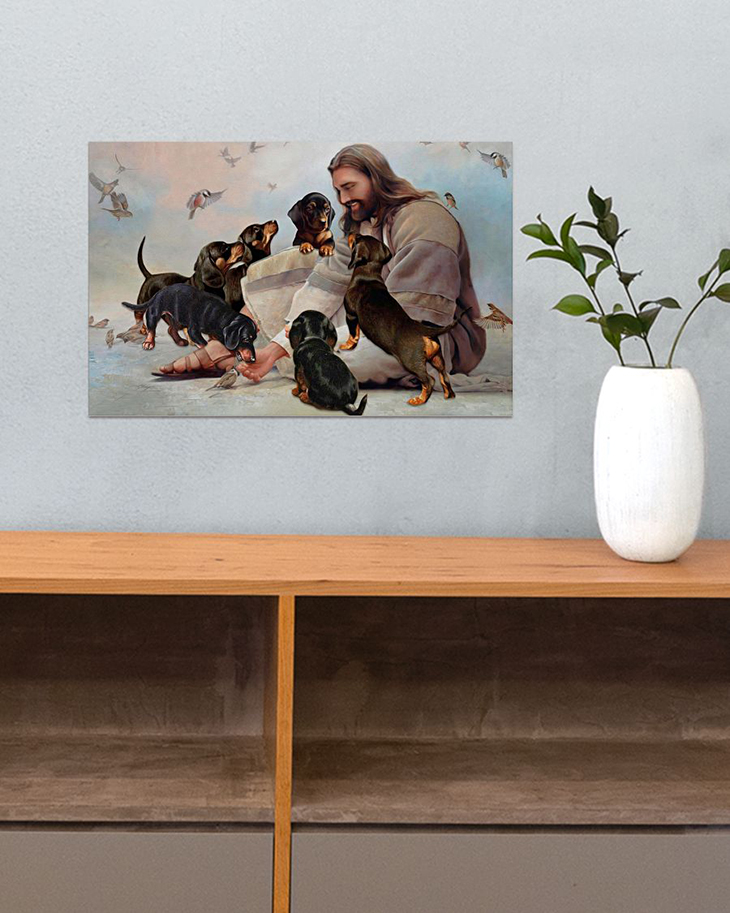 God Surrounded By Dachshund Andels Gift For You Horizontal Poster3