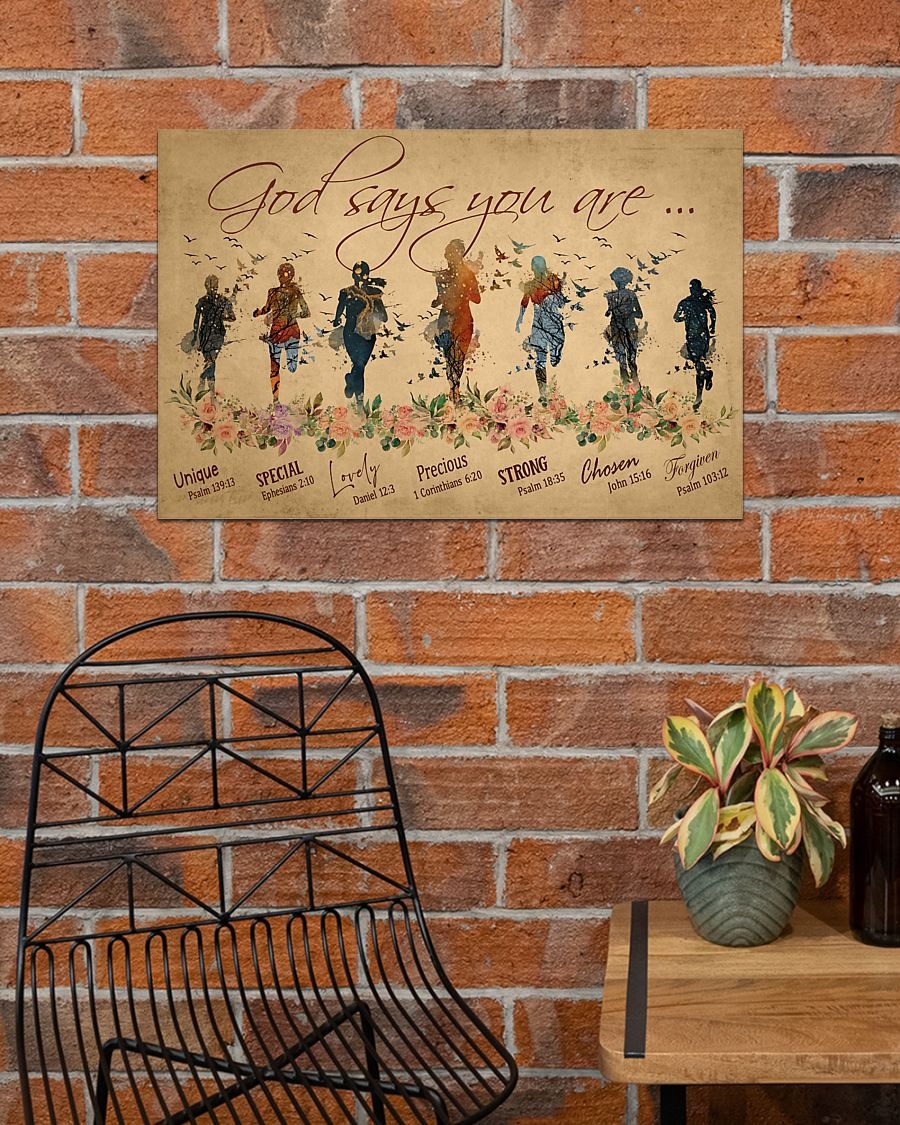 God says you are running woman poster