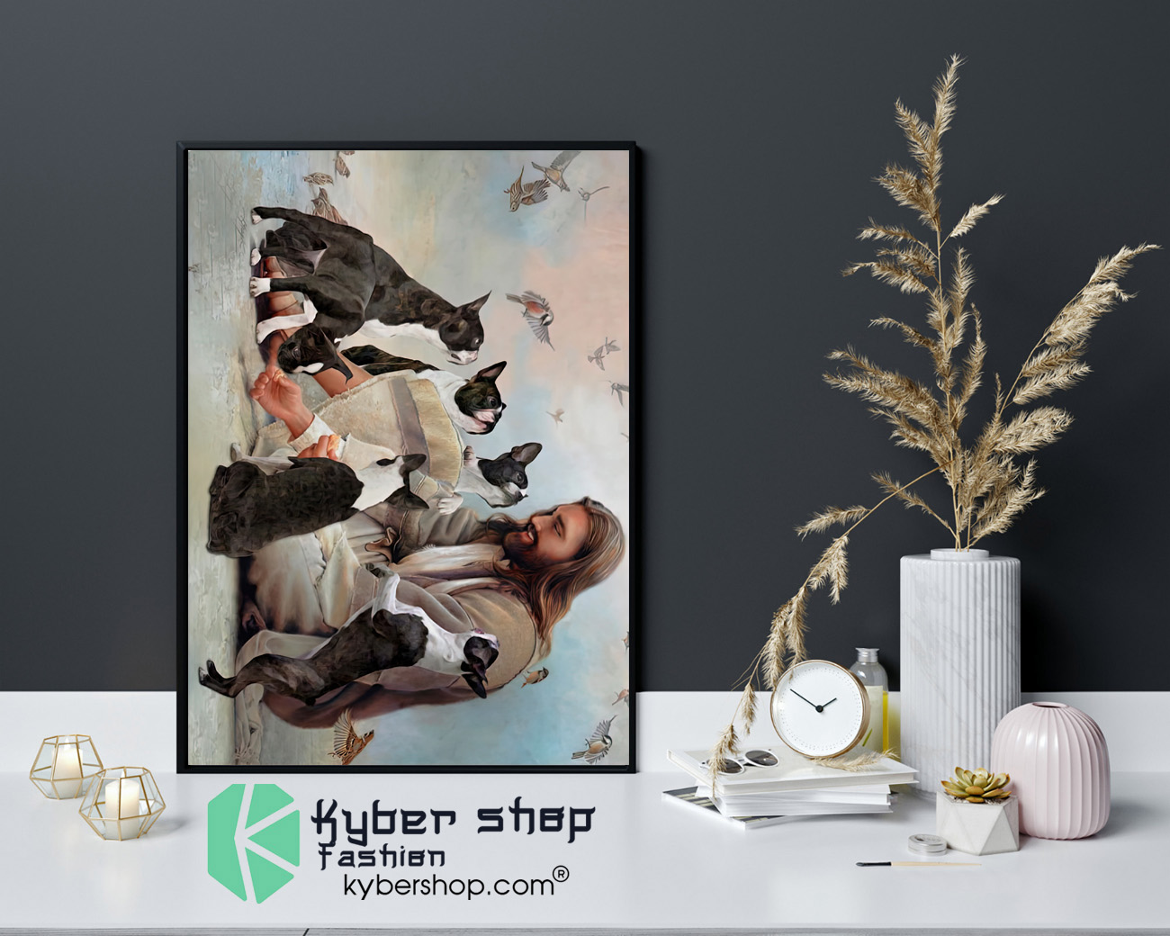 God surrounded by Boston Terrier angels Poster 4