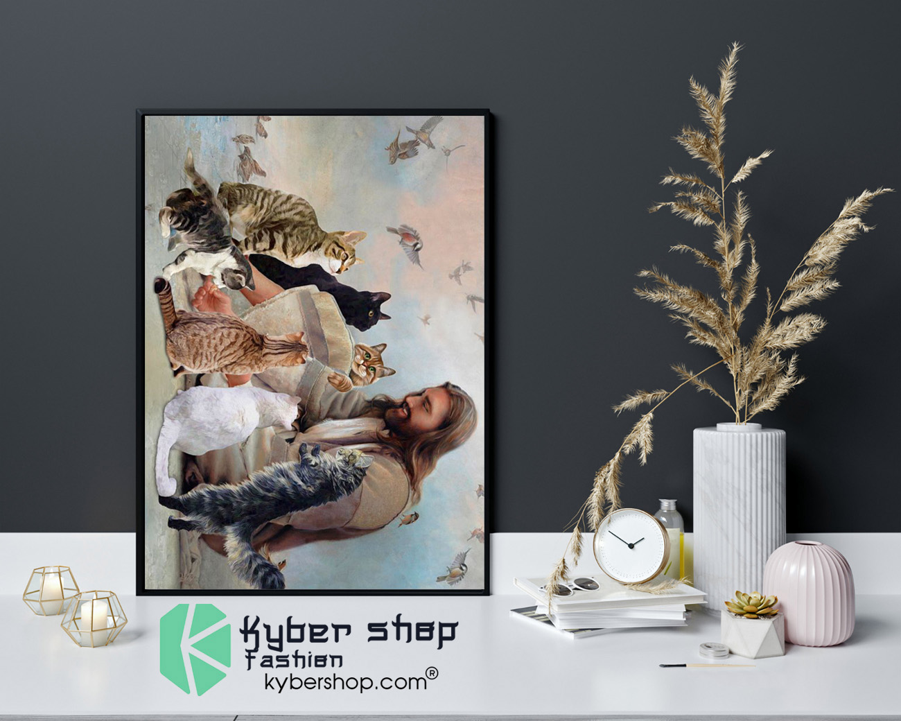 God surrounded by Cats angels Poster 4