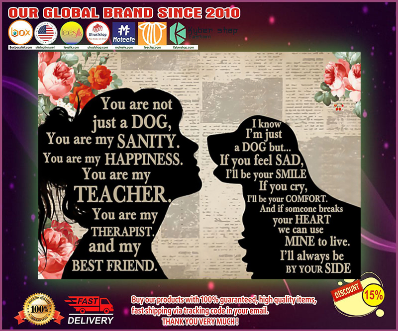 Golden Retriever dog and girl therepist you are not just a dog poster