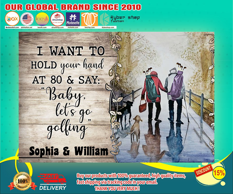 Golf i want to hold your hand at  say baby lets go golfing poster