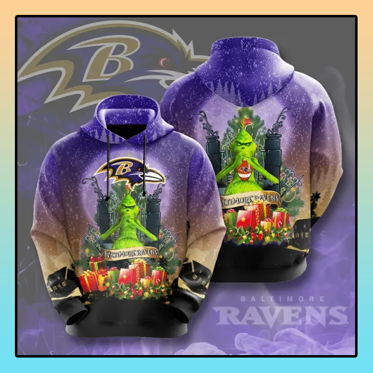 Grinch Baltimore Ravens All over print 3d hoodie 3 Grinch Baltimore Ravens All over print 3d hoodie4